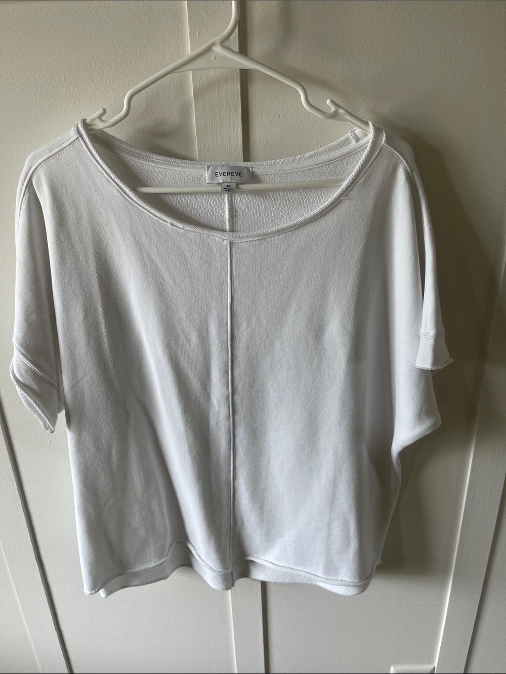 Evereve Women's White Short-Sleeve Boxy Top
